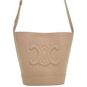 Celine Cuir Triomphe Bucket Leather Shoulder Bag